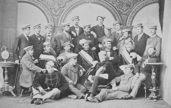 Allemannia, SS 1882, den Namen der Bundesbrüder sind damals noch gebräuchliche  Kneipnamen zugefügt