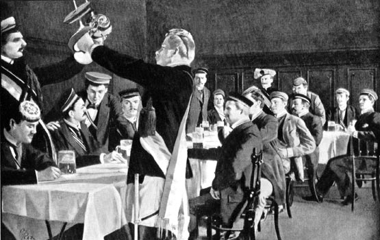 Lebensbundprinzip: Landesvater der deutschen Studenten in Prag, 1900 and 1905, Quelle: Oscar Rex [Public domain]